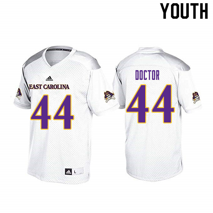 Youth #44 Eric Doctor ECU Pirates College Football Jerseys Sale-White - Click Image to Close